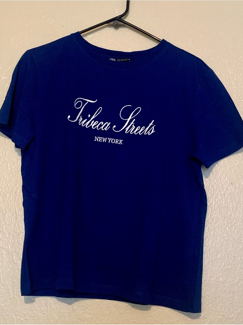 NWT Zara Tribeca Streets New York Blue Graphic Tee - Women's